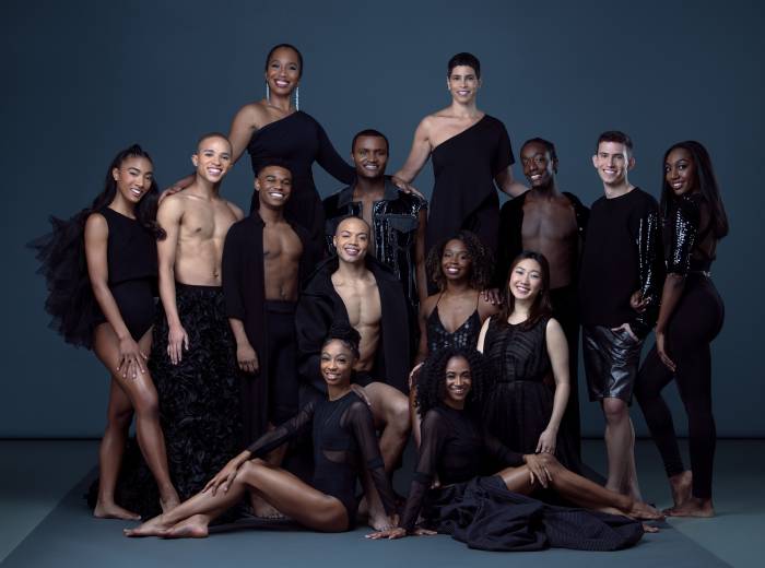 Members of Alvin Ailey II dance company pose together.