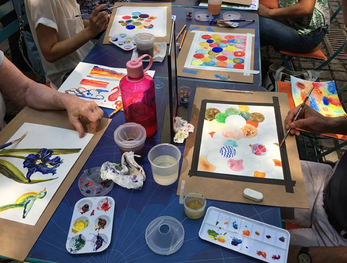 Watercolor workshop at the Art Cart in Bryant Park