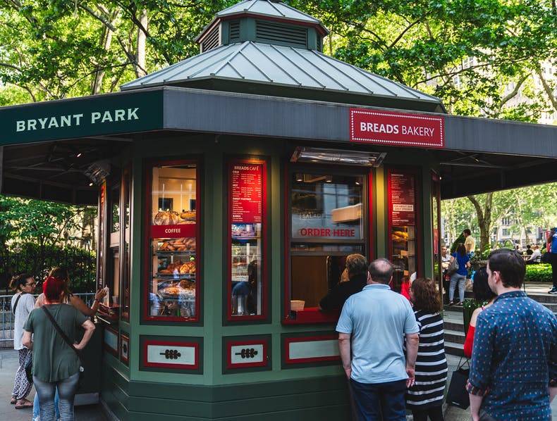 Kiosk for Breads Bakery in Bryant Park